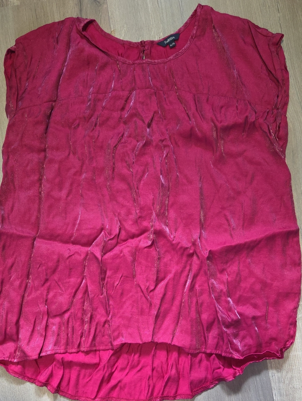 Reitmans Raspberry-Red Short Sleeve Blouse
